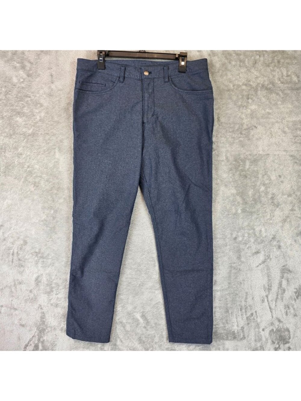 Lululemon Pants Mens 34x30 Blue Knit 5-Pocket Slim Tapered Stretch Casual